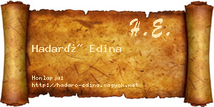 Hadaró Edina névjegykártya